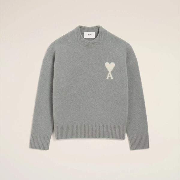 PULL GRIS COL ROND AMI DE COEUR EN ALPAGA