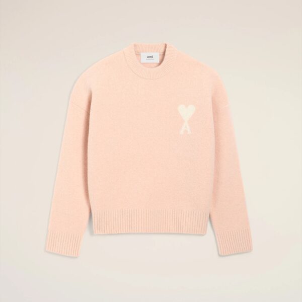 PULL ROSE COL ROND AMI DE COEUR EN ALPAGA