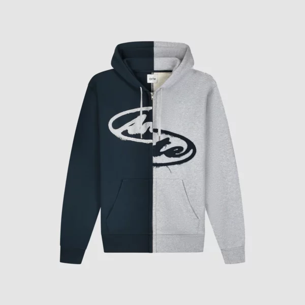 SPLIT PATCH ZIP HOODIE