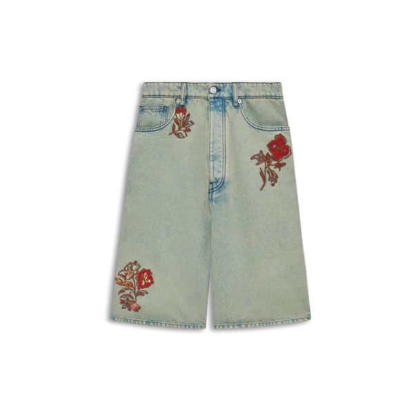 SHORT JEAN DUSTY BRODE FLEUR