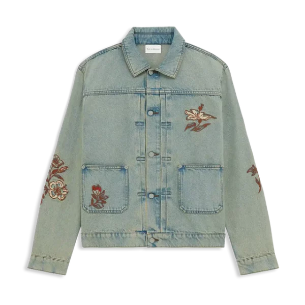 VESTE DENIM BRODE FLEUR