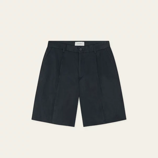 PLEATED TWILL SUIT SHORTS